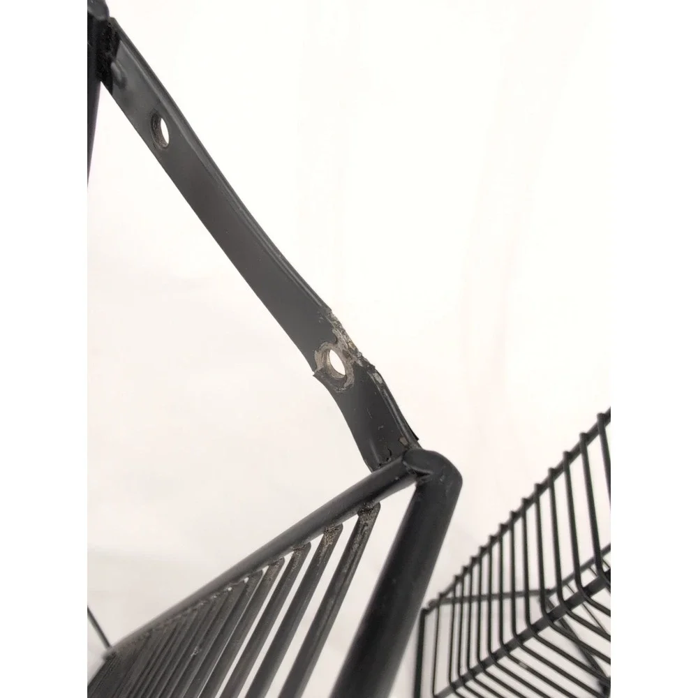 CD Rack Lot of 2 Black Vintage Metal Wire Wall Mount Tower 24-Capacity